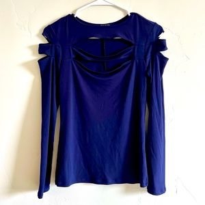 Venus Modern Cut Out Top in Midnight Blue
